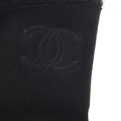 Chanel Shearling Suede CC Boots 41 Black 9 of 12