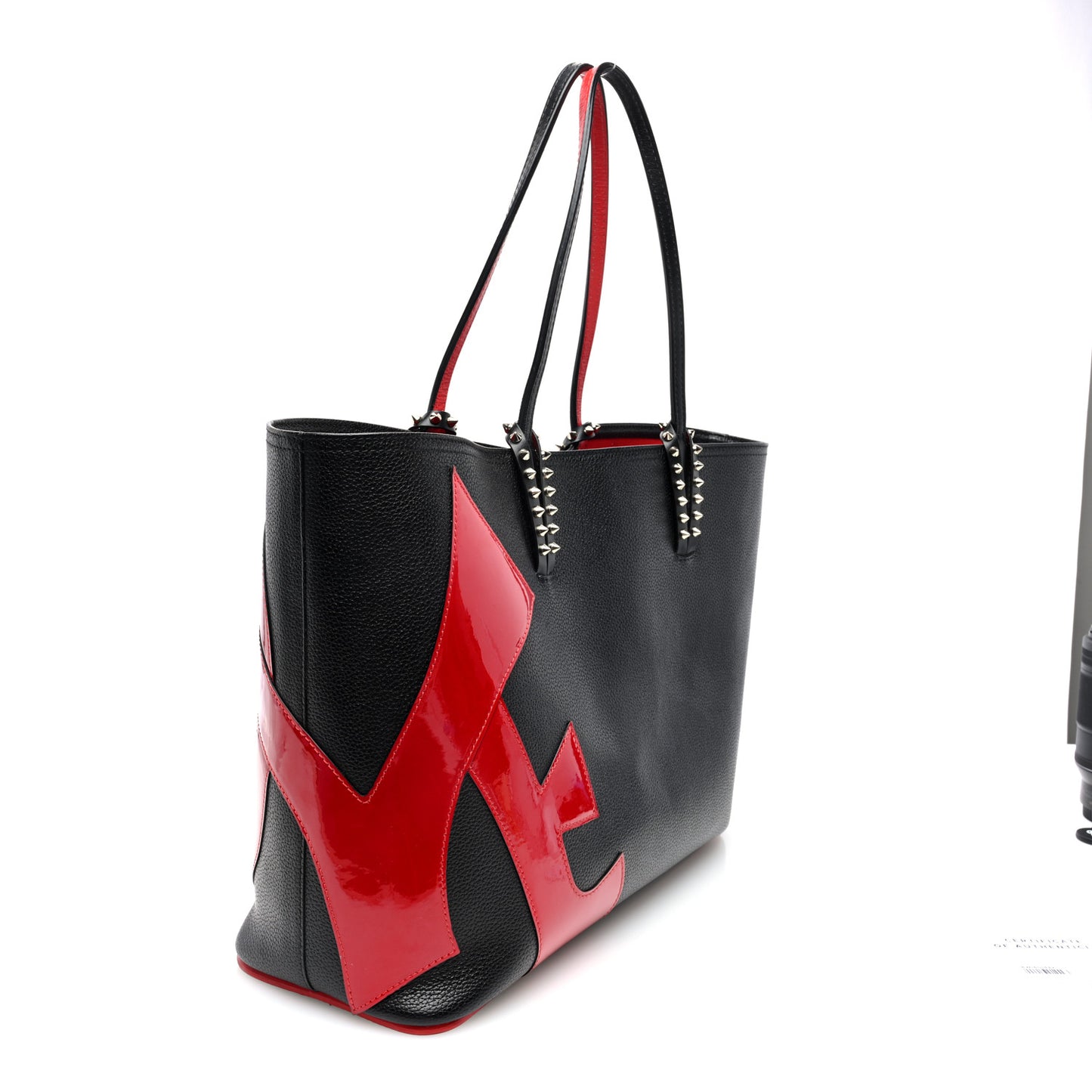 Calfskin Cabata Love Empire Paris Tote Black