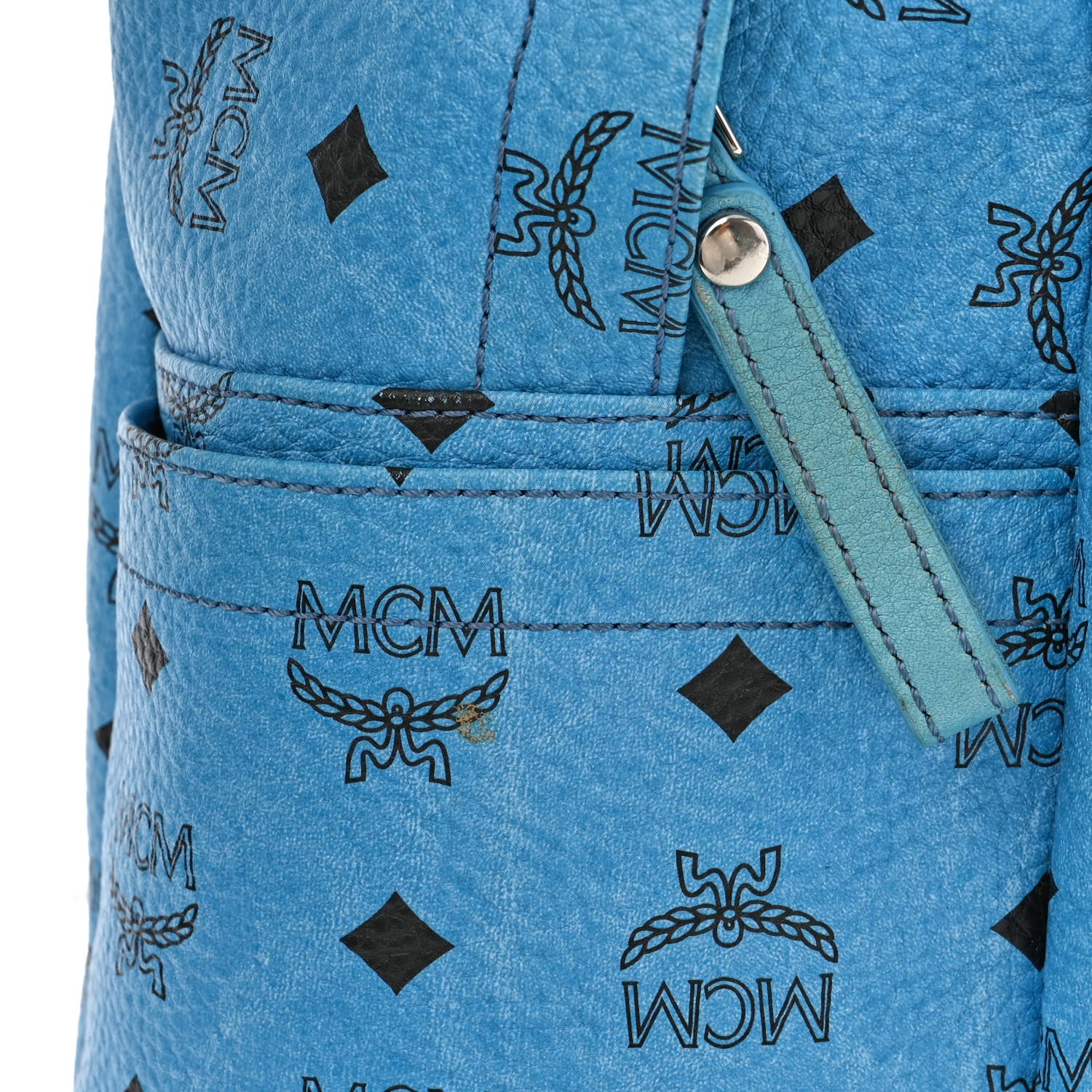 MCM Visetos Medium Sprinkle Stud Stark Backpack Blue 14 of 14