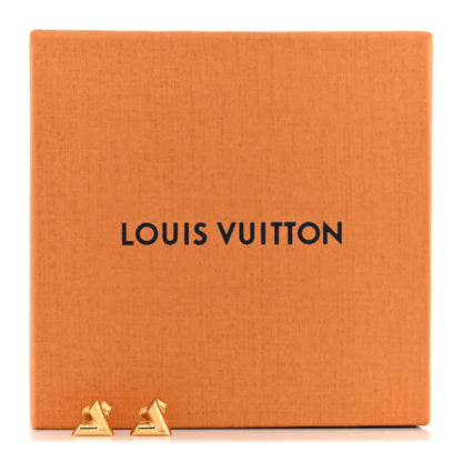 Louis Vuitton Brass Essential V Stud Earrings Gold 5 of 5