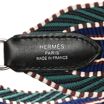 Hermes Toile Swift 50mm Sangle Cavale Shoulder Strap Malachite Bleu Electrique Black 3 of 5