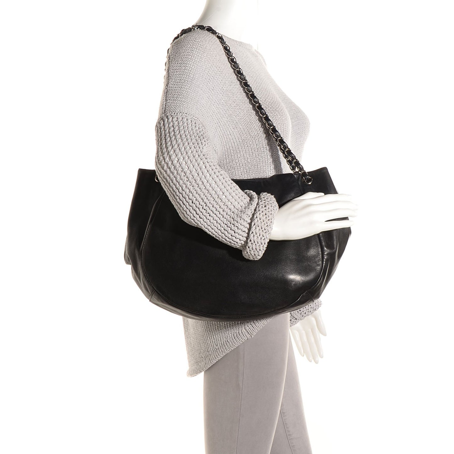 Lambskin Sensual Hobo Black