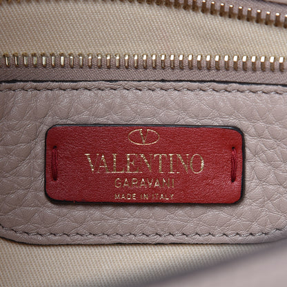 Valentino Garavani Pebbled Calfskin Rockstud Top Handle Shoulder Bag Poudre 7 of 12