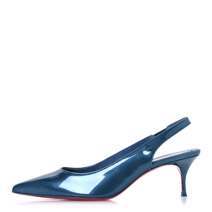 Christian Louboutin Patent Sporty Kate Slingback 55 Pumps 40 Denim 1 of 10