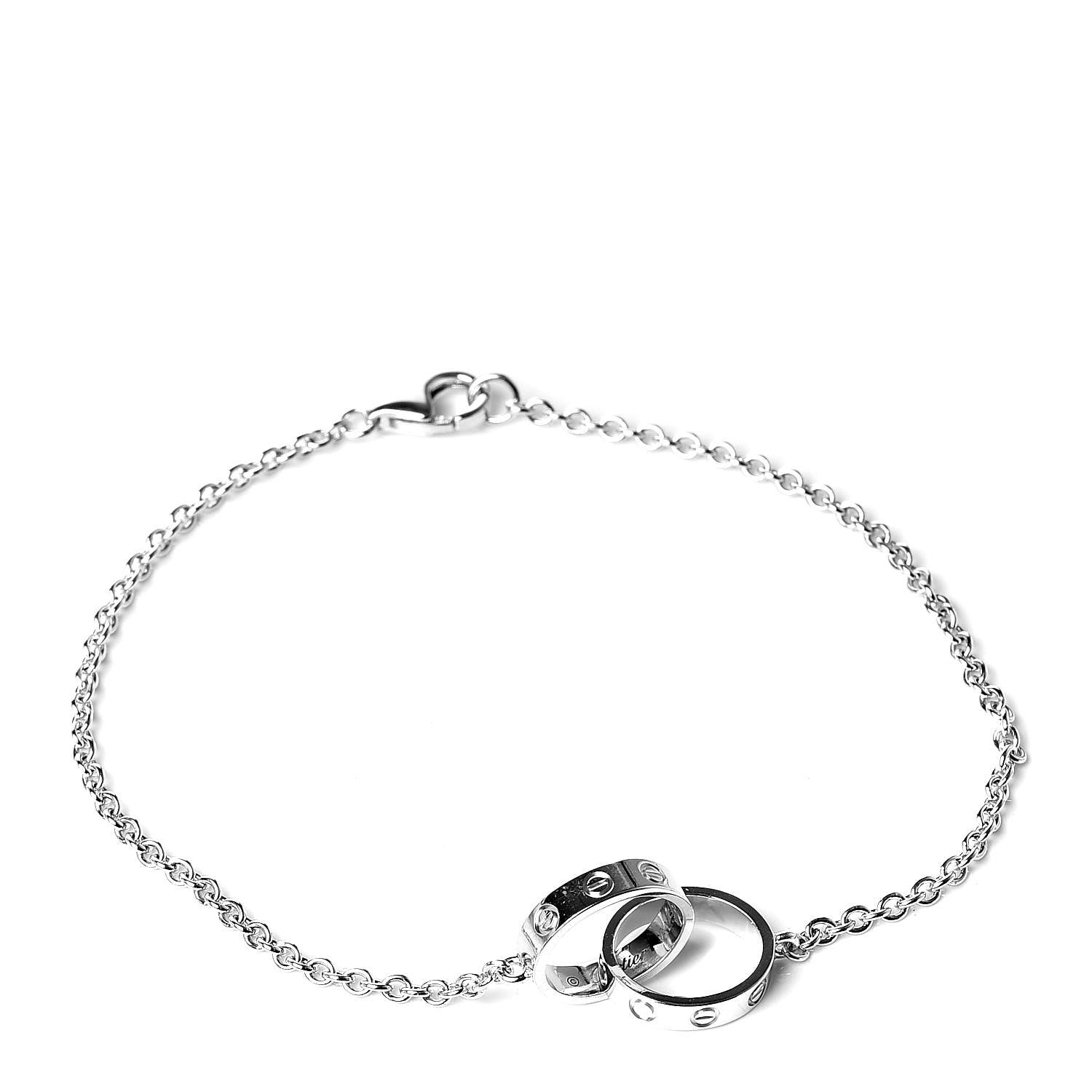 Cartier 18K White Gold Interlocking LOVE Bracelet 1 of 6