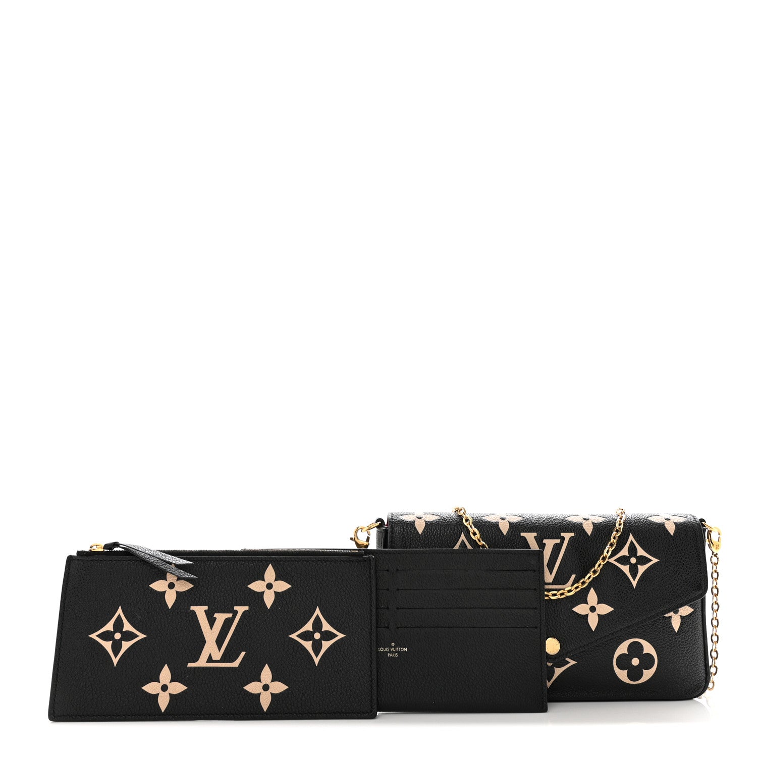 Louis Vuitton Empreinte Monogram Giant Felicie Pochette Black Beige 3 of 11
