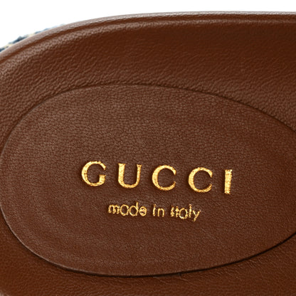 Gucci New Denim GG Monogram Angelina Platform 55mm Slide Sandals 38.5 Blue Tea 8 of 9