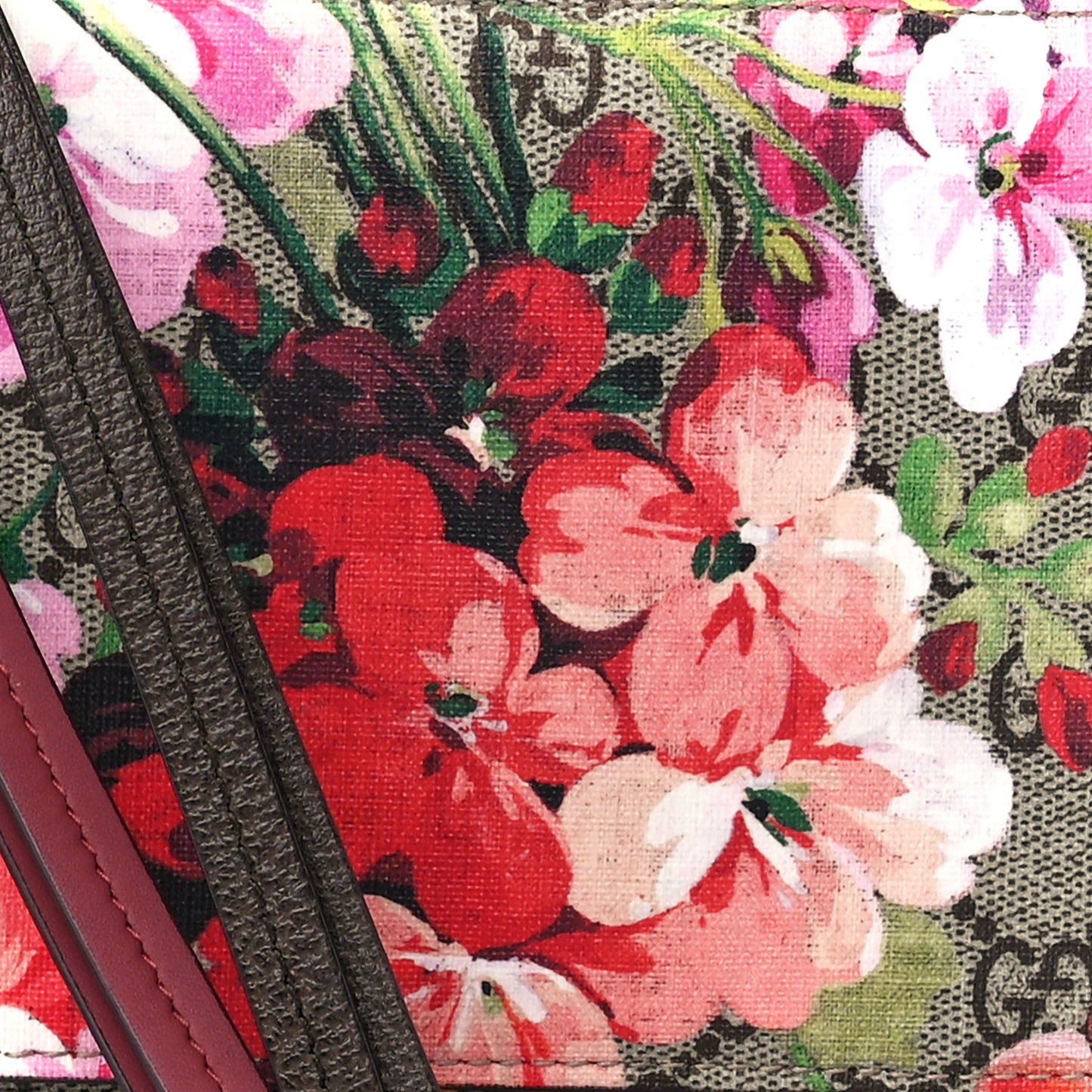 GG Supreme Monogram Bengal Blooms Shoulder Bag Beige Pink