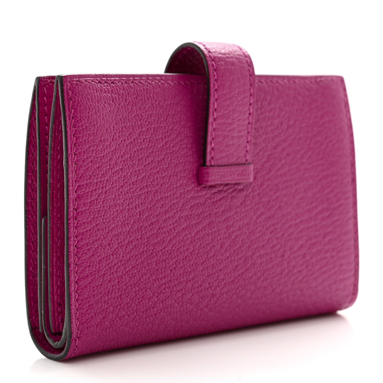 Hermes Chevre Mysore Mini Bearn Wallet Rose Pourpre 3 of 8