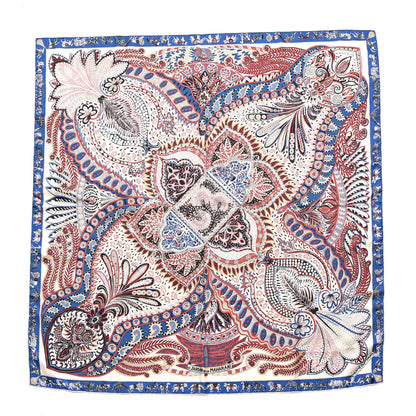 Hermes Silk Le Jardin De La Maharani Scarf 90 Ivory Bleu Bois De Rose 1 of 5