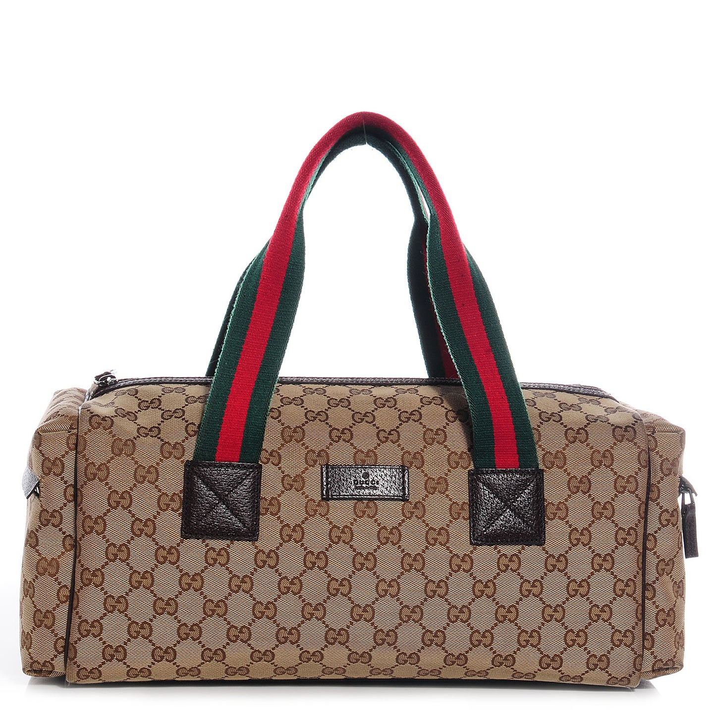 GG Monogram Web Small Carry On Duffle Beige Brown