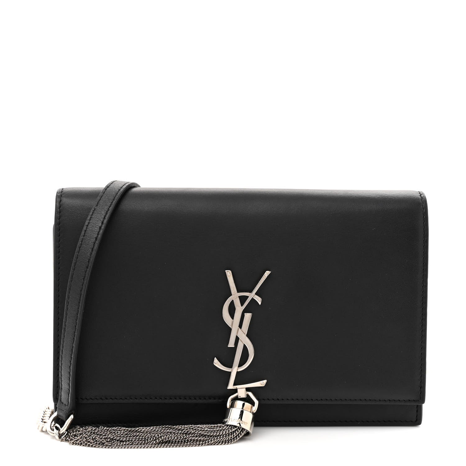 Saint Laurent Smooth Calfskin Classic Monogram Kate Tassel Chain Wallet Black 1 of 12