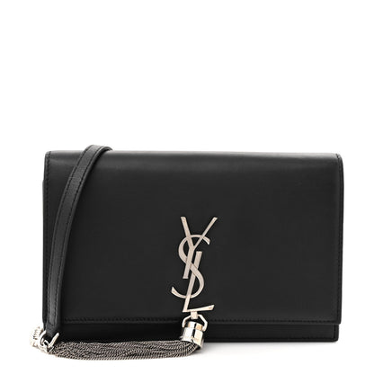 Saint Laurent Smooth Calfskin Classic Monogram Kate Tassel Chain Wallet Black 1 of 12