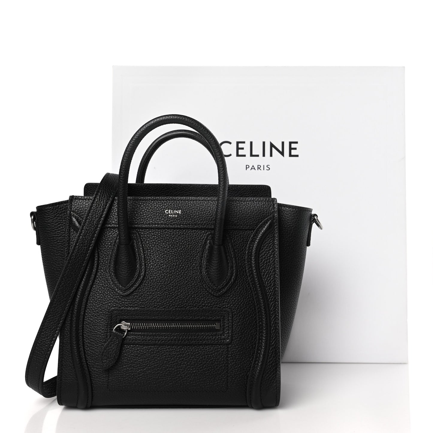 Drummed Calfskin Nano Luggage Black