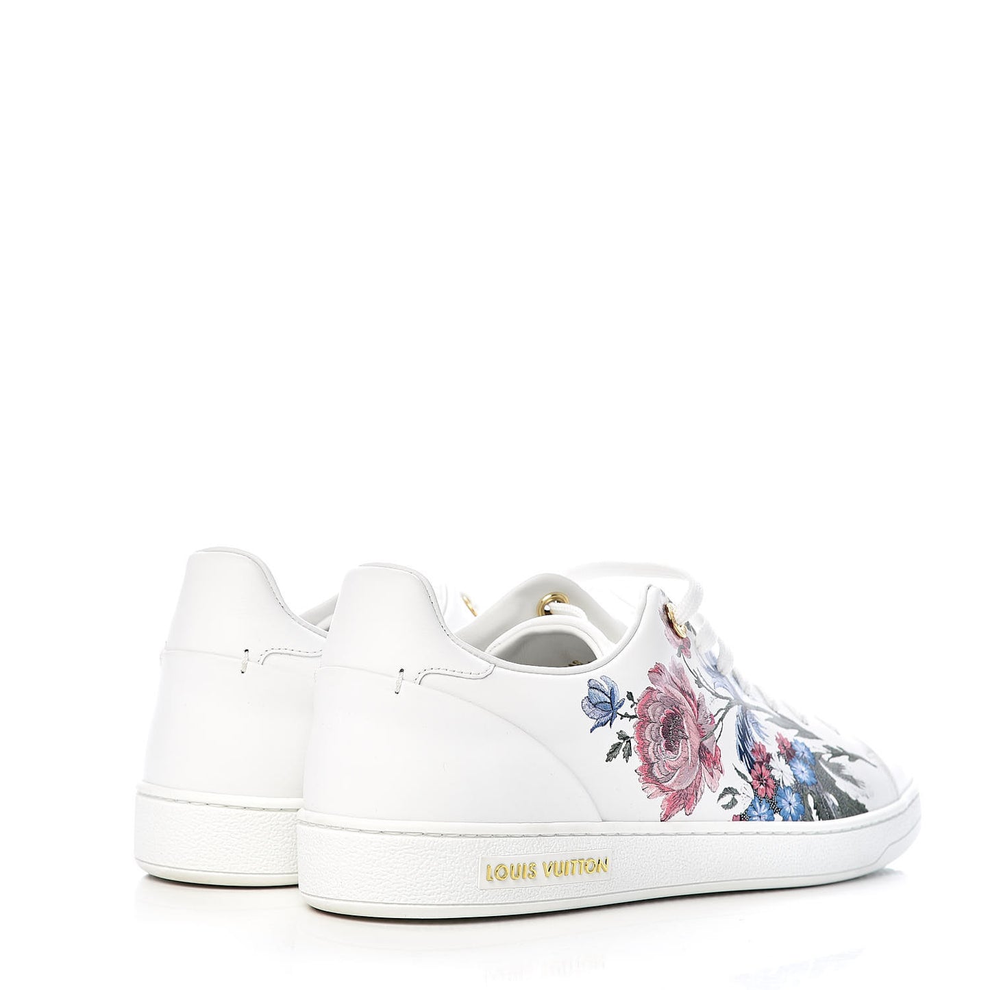 Calfskin Floral Frontrow Sneakers 40 White