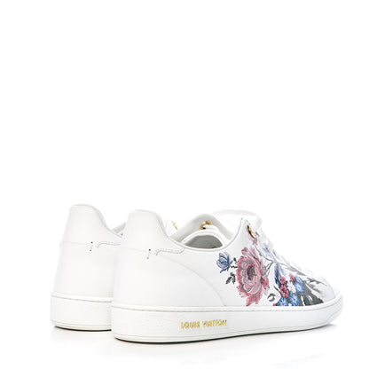 Louis Vuitton Calfskin Floral Frontrow Sneakers 40 White 4 of 10