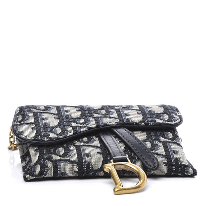 Christian Dior Oblique Nano Saddle Chain Pouch Blue 3 of 9