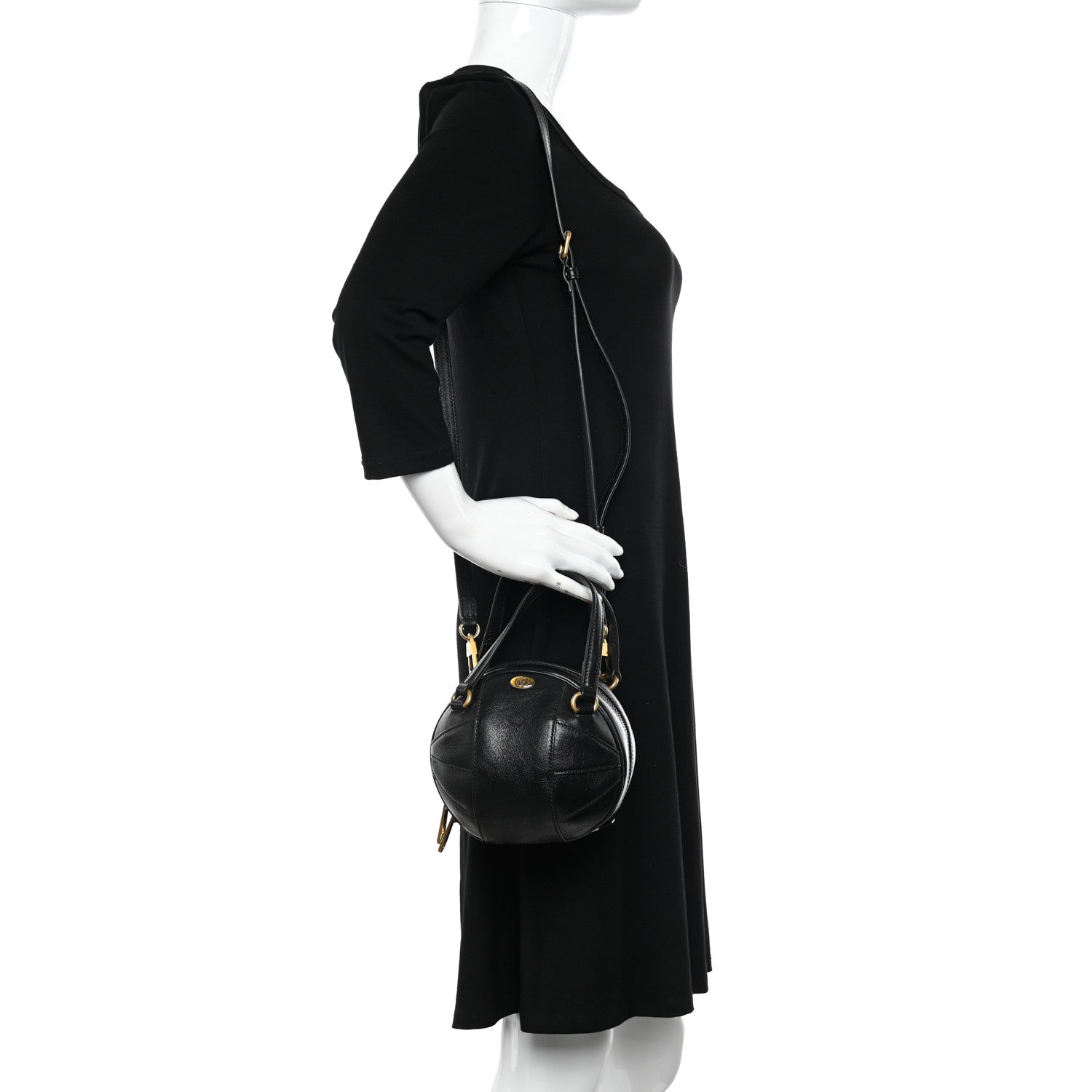 Gucci Piuma Lux Energy Mini Tifosa Basketball Shaped Shoulder Bag Black 2 of 12