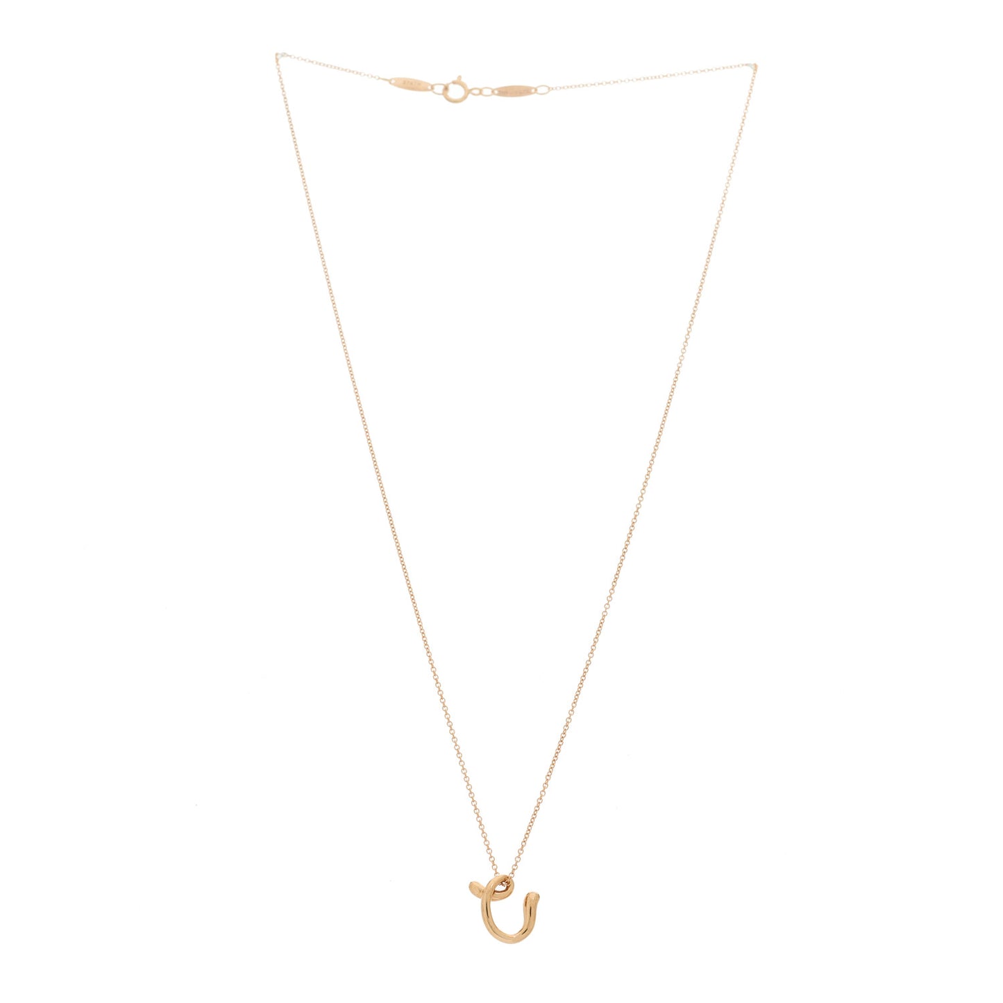 18K Rose Gold Elsa Peretti Mini Alphabet C Pendant