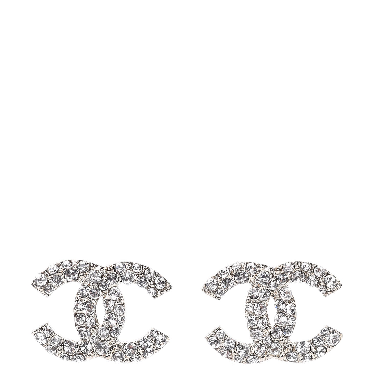 Chanel Crystal CC First Class Stud Earrings Gold 1 of 5