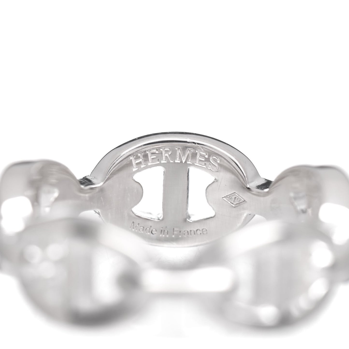 Sterling Silver PM Chaine d'Ancre Enchainee Band Ring 53 6.5
