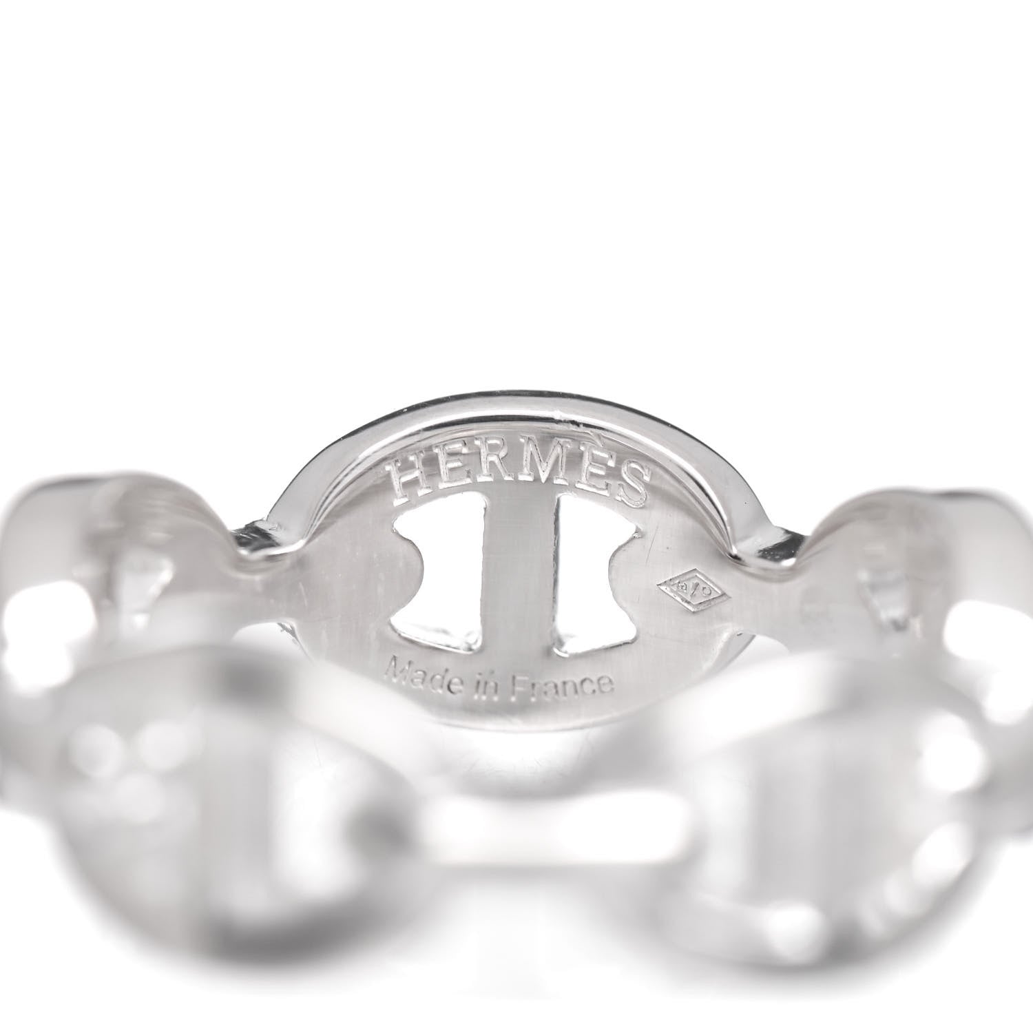 Hermes Sterling Silver PM Chaine d'Ancre Enchainee Band Ring 53 6.5 5 of 6