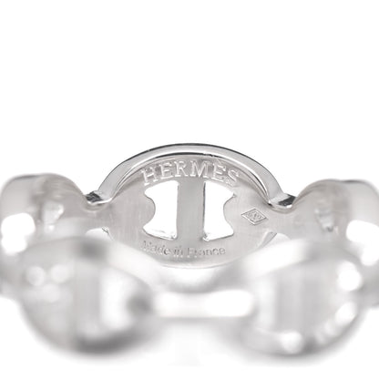 Hermes Sterling Silver PM Chaine d'Ancre Enchainee Band Ring 53 6.5 5 of 6
