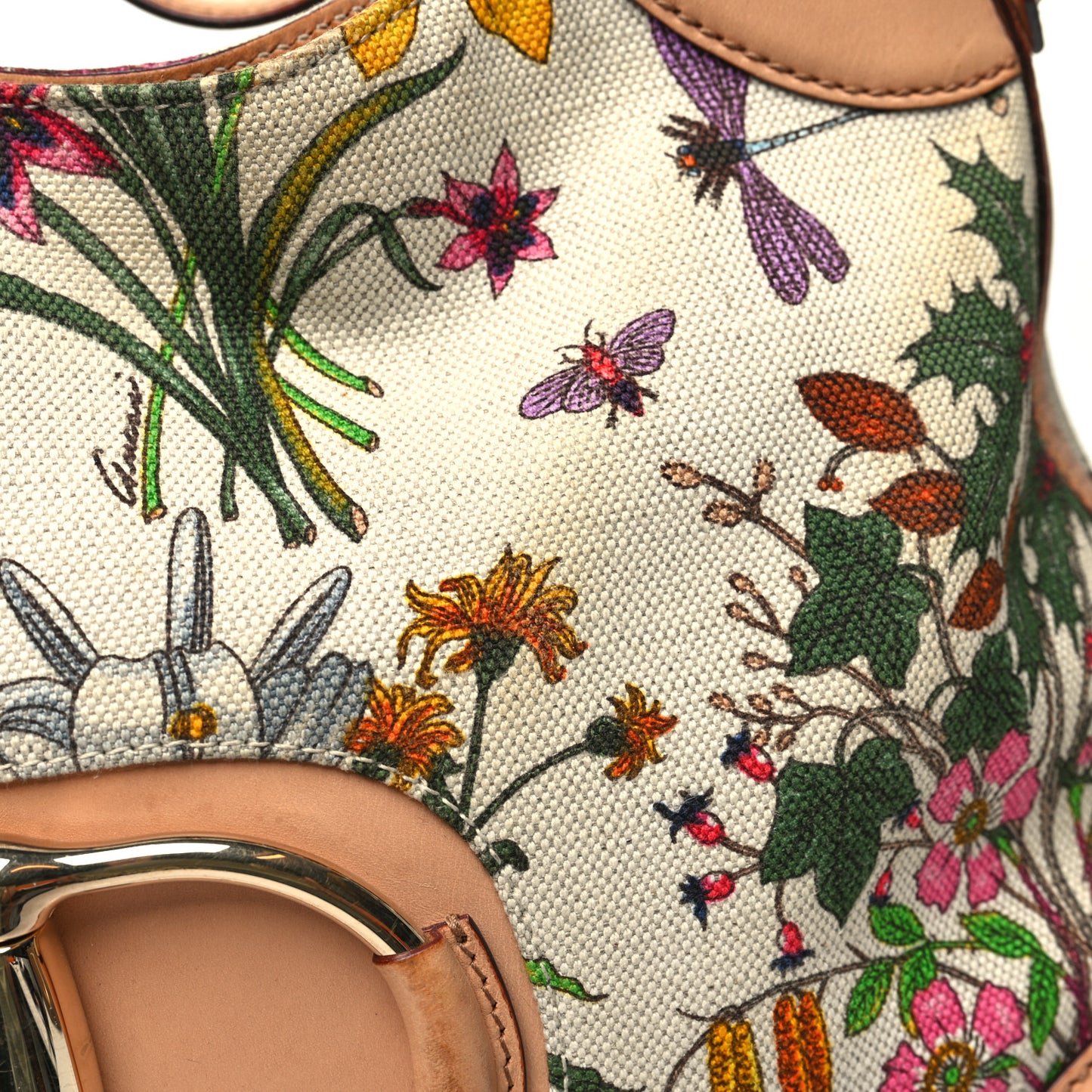 Canvas Floral Flora Hasler Hobo Beige