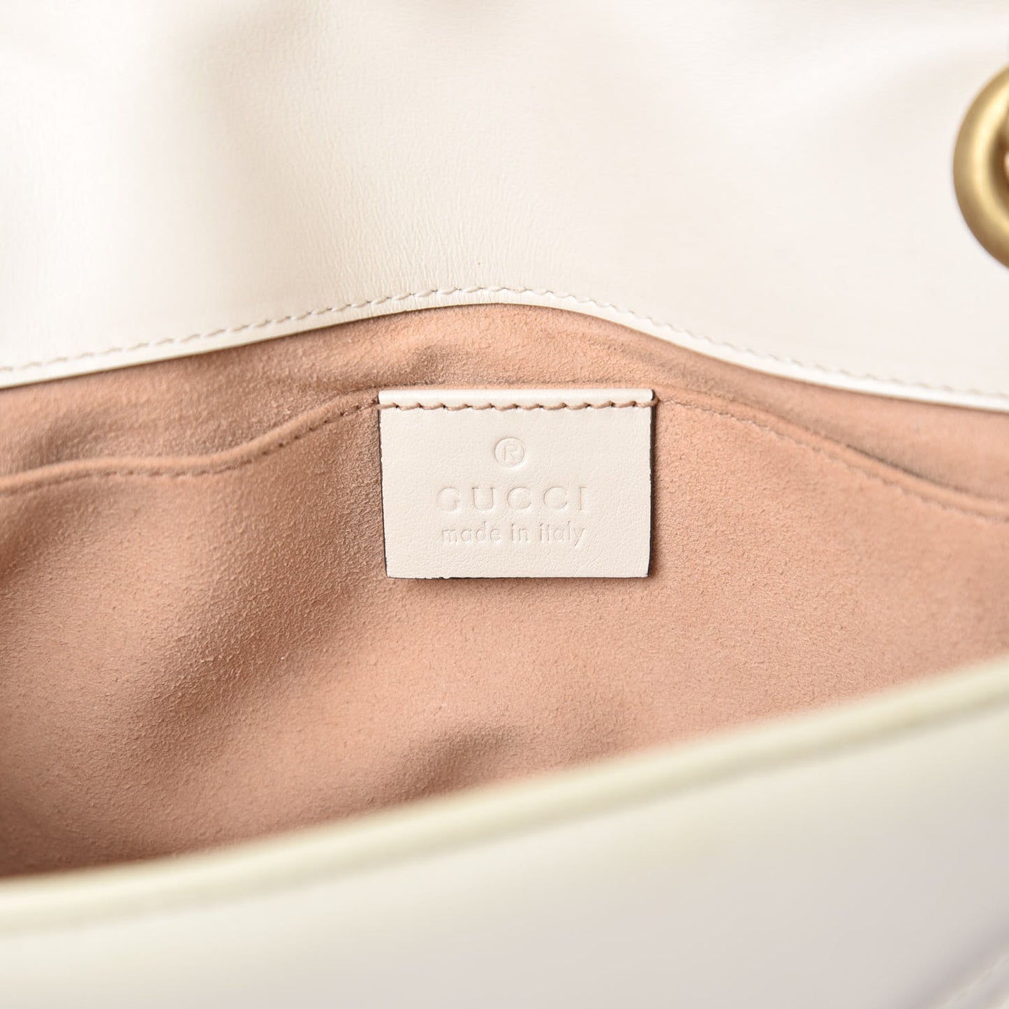 Calfskin Matelasse Mini GG Marmont Shoulder Bag White