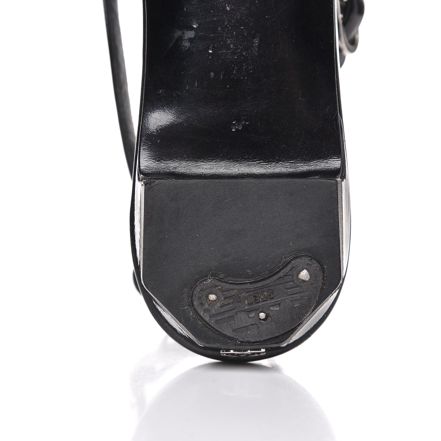 Chanel Patent Crystal Embellished Sandals 38.5 Black 9 of 14