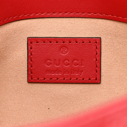 Gucci Calfskin Matelasse Super Mini GG Marmont Shoulder Bag Hibiscus Red 10 of 20