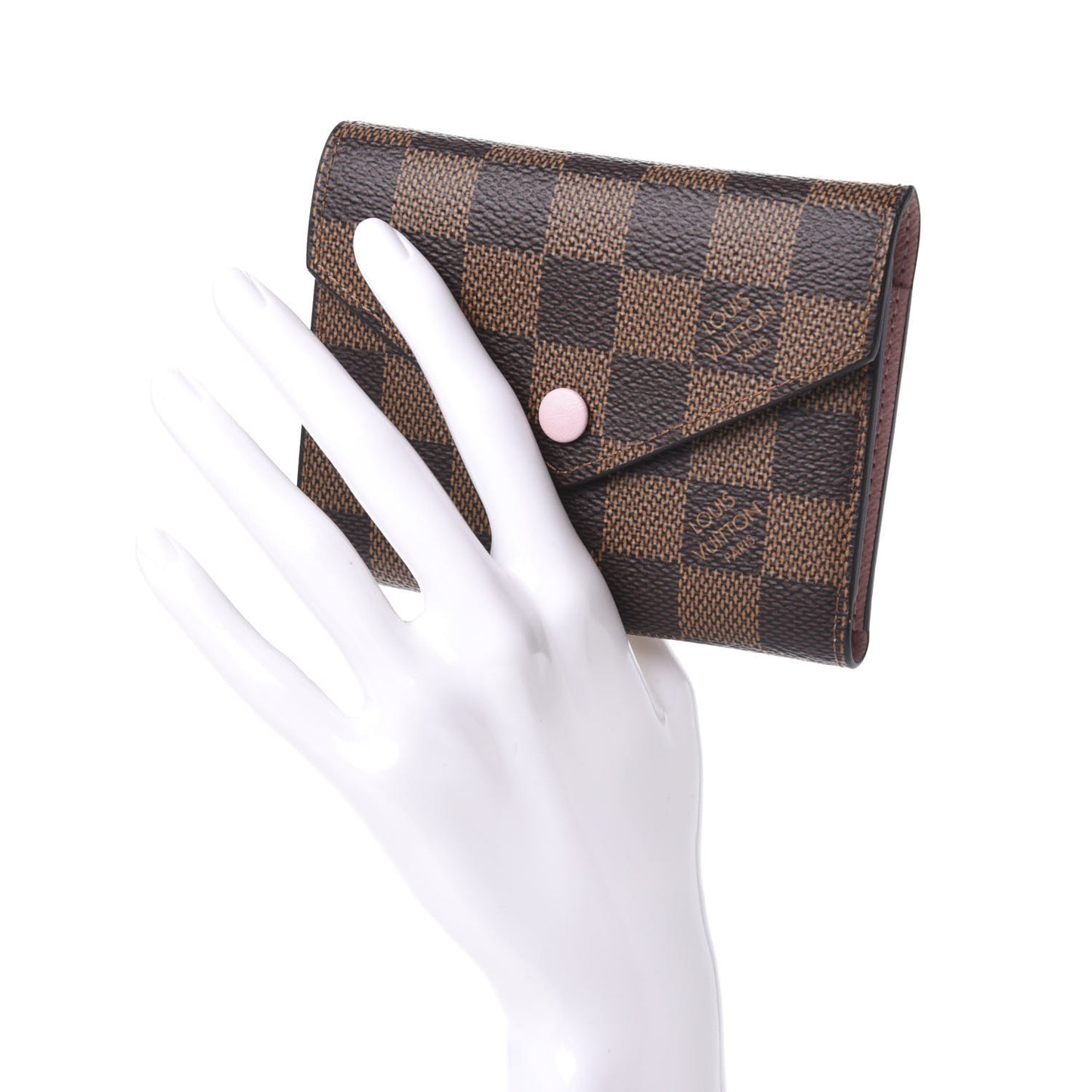Damier Ebene Victorine Wallet Rose Ballerine