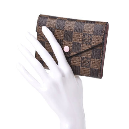 Louis Vuitton Damier Ebene Victorine Wallet Rose Ballerine 2 of 6