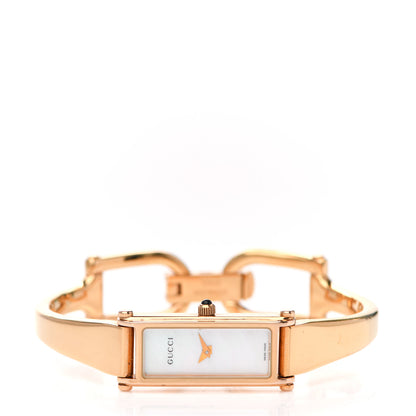 Gucci Stainless Steel Mother of Pearl 12mm 1500L Horsebit Quartz Watch 2 of 6