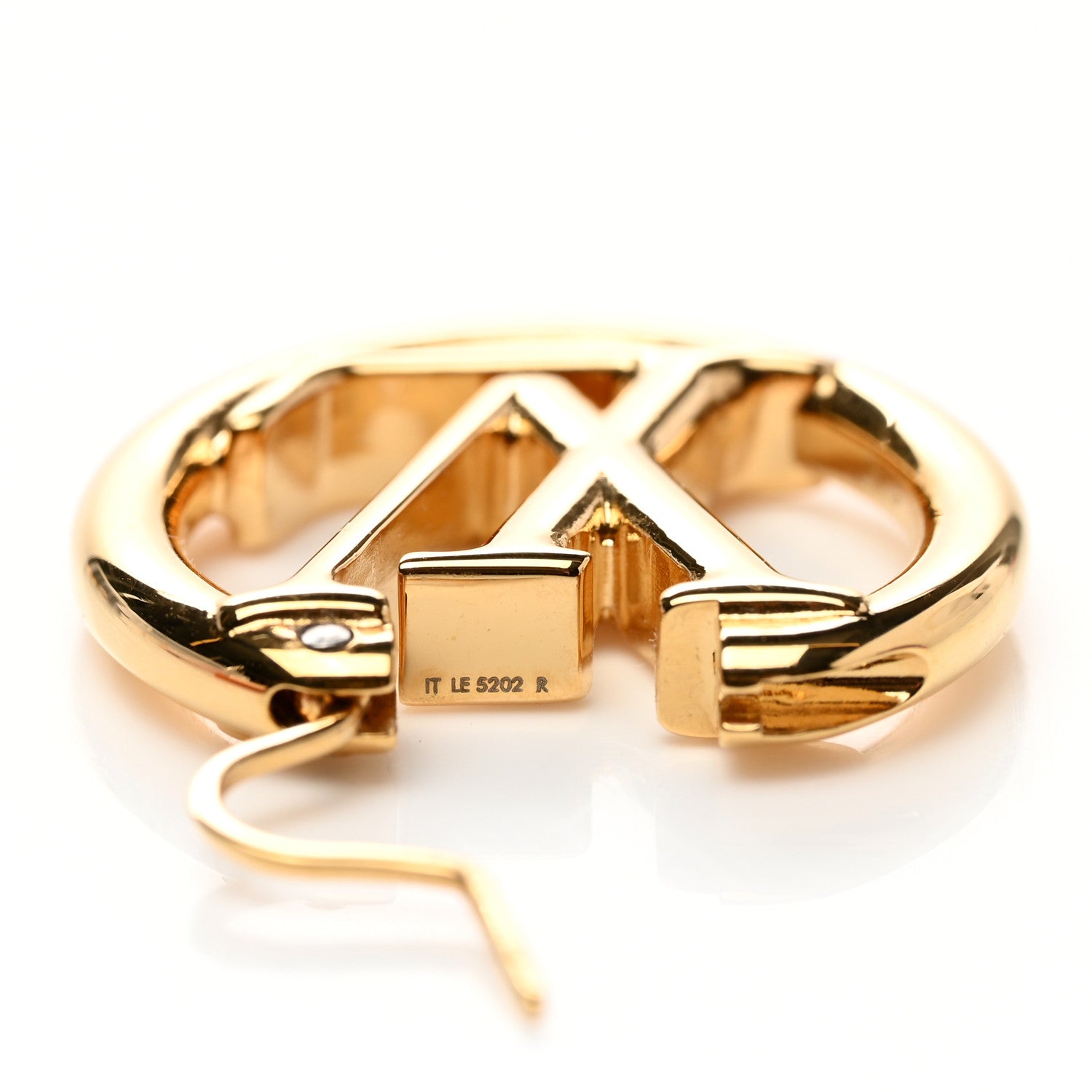 Louis Vuitton Metal Small Louise Hoop Earrings Gold 4 of 4