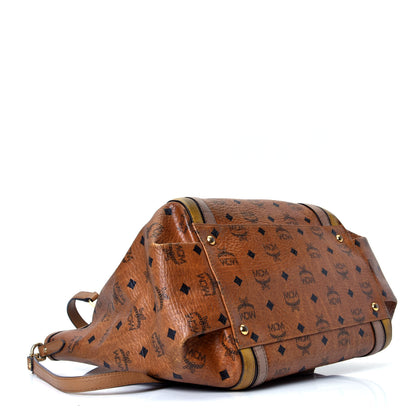 MCM Visetos Striped Tote Cognac 3 of 4