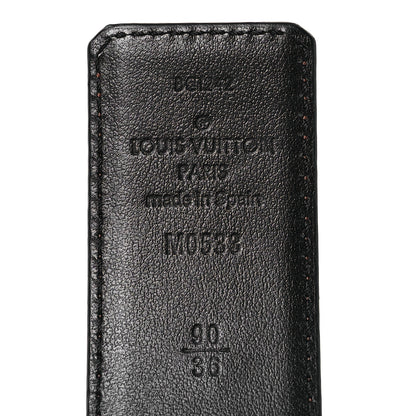 Louis Vuitton Calfskin 35mm LV Mirror Reversible Belt 90 36 Black Brown 5 of 7