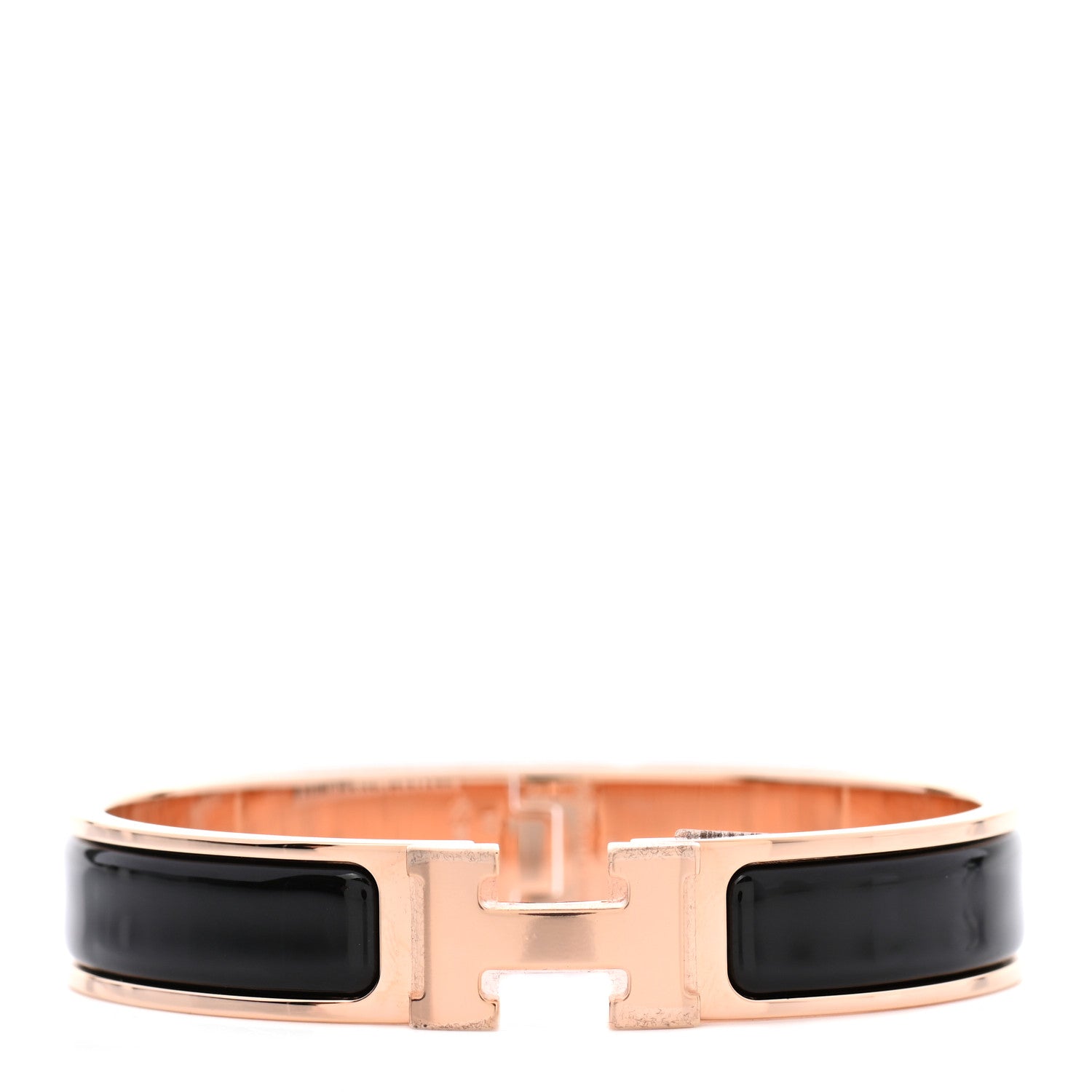 Hermes Enamel Narrow Clic Clac H Bracelet GM Black 1 of 5