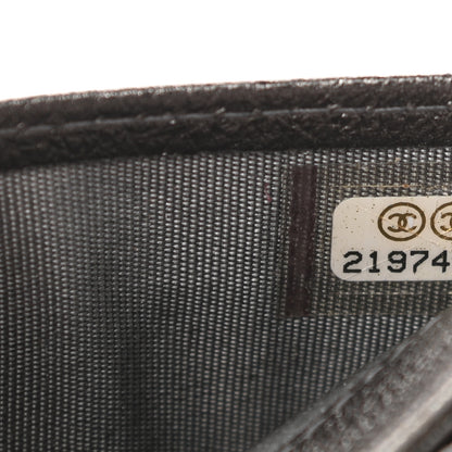 Chanel Metallic Calfskin Quilted Diamond CC Card Holder Pewter 8 of 9