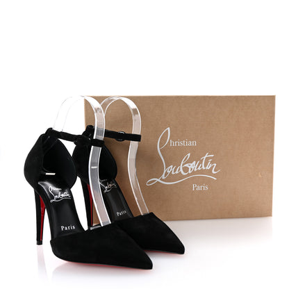 Christian Louboutin Veau Velours 100 Ankle Strap Pumps 35.5 Black 9 of 9