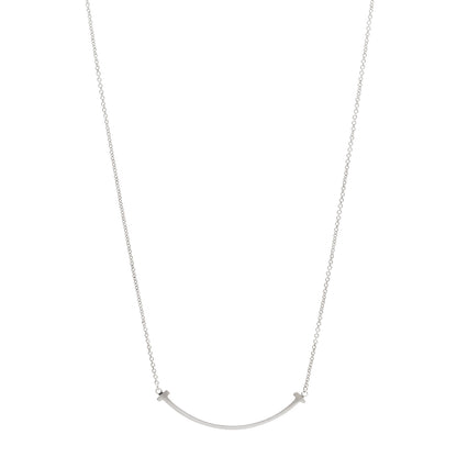Tiffany Sterling Silver Small T Smile Pendant Necklace 1 of 6