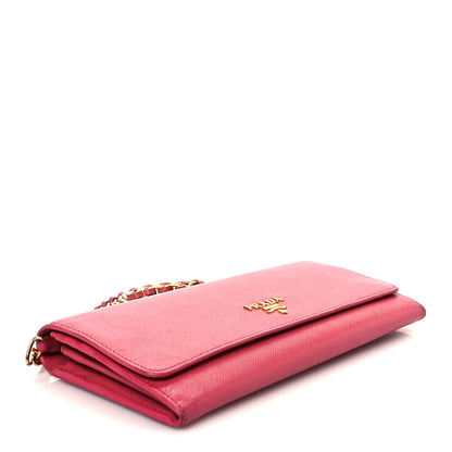 Prada Saffiano Wallet on Chain Peonia 6 of 17