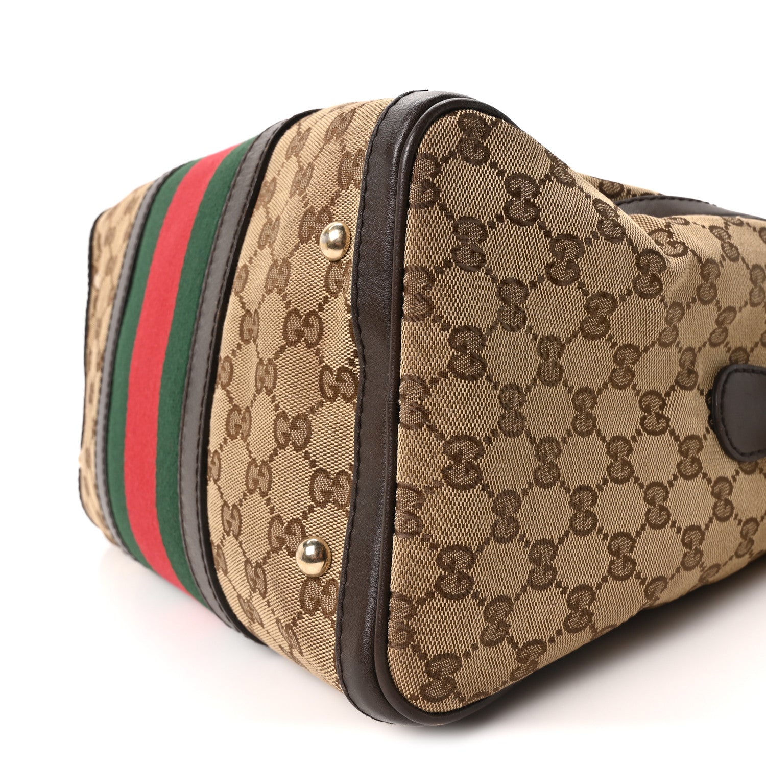 Gucci Monogram Vintage Web Medium Boston Dark Brown 10 of 10