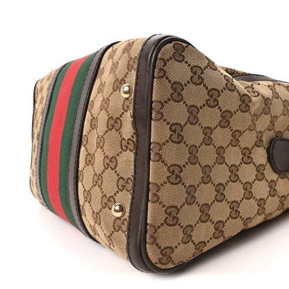Gucci Monogram Vintage Web Medium Boston Dark Brown 10 of 10