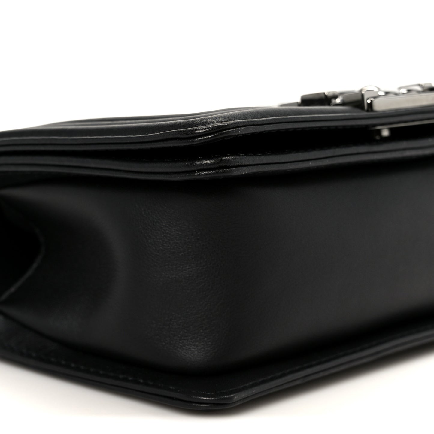 Calfskin Strass Crystal Small Boy Flap Black