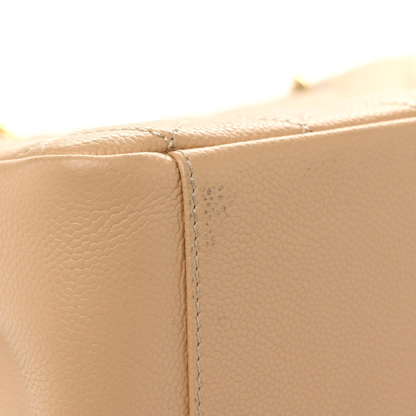 Caviar Quilted Grand Shopping Tote GST Beige