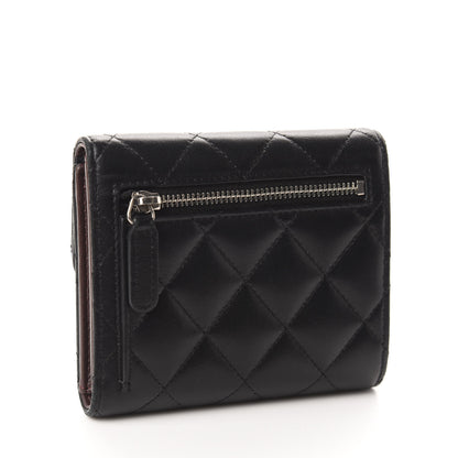 Chanel Lambskin Quilted Compact Flap Wallet Black 3 of 9