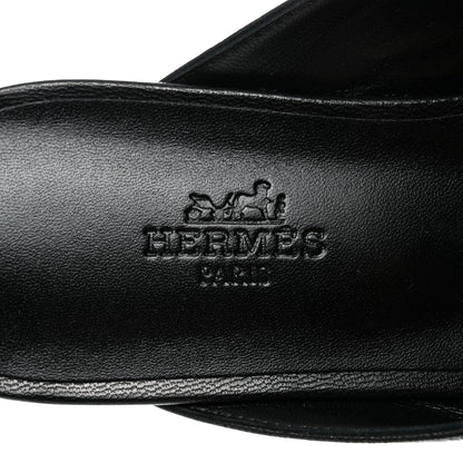 Hermes Goatskin Oz Mules 37 Black 7 of 9