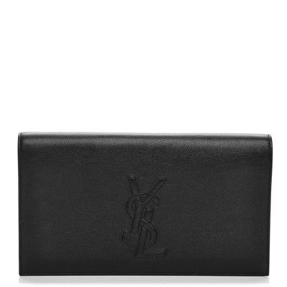 Saint Laurent Goatskin Monogram Large Belle De Jour Clutch Black 1 of 15