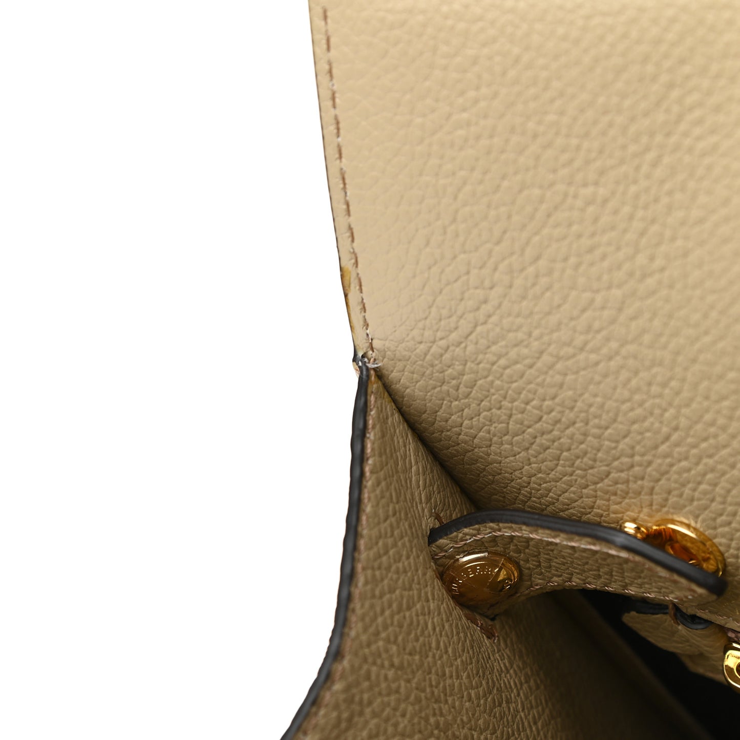 Grainy Calfskin Small Title Bag Light Beige